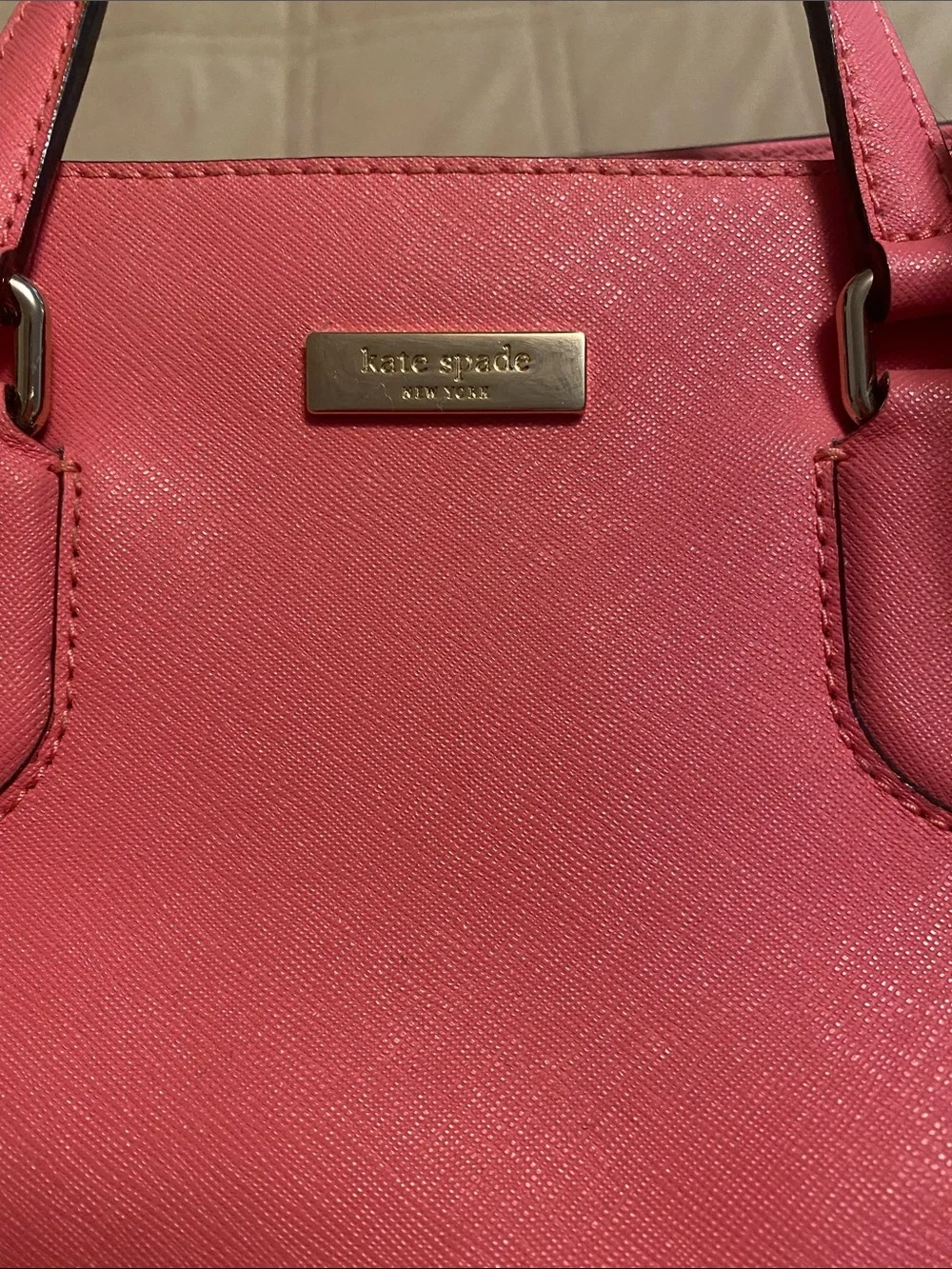 kate spade Coral Pink Saffiano Shoulder Tote
